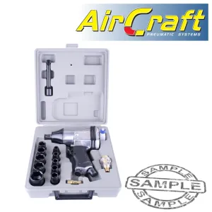 Aircraft Air Impact Wrench 1/2' 17 Piece Kit Single Hammer