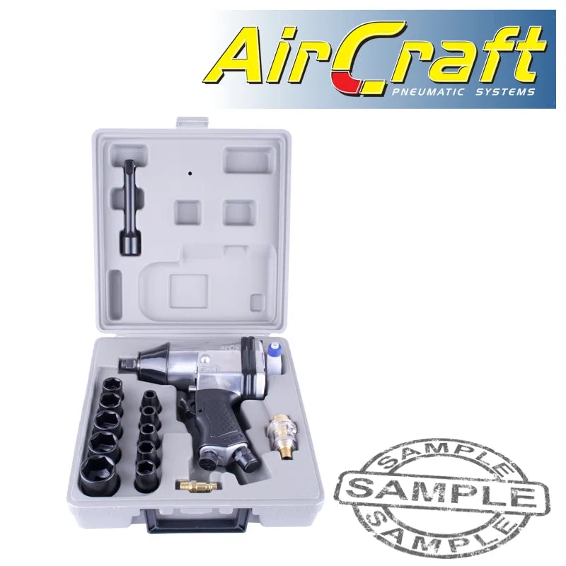Aircraft Air Impact Wrench 1/2' 17 Piece Kit Single Hammer