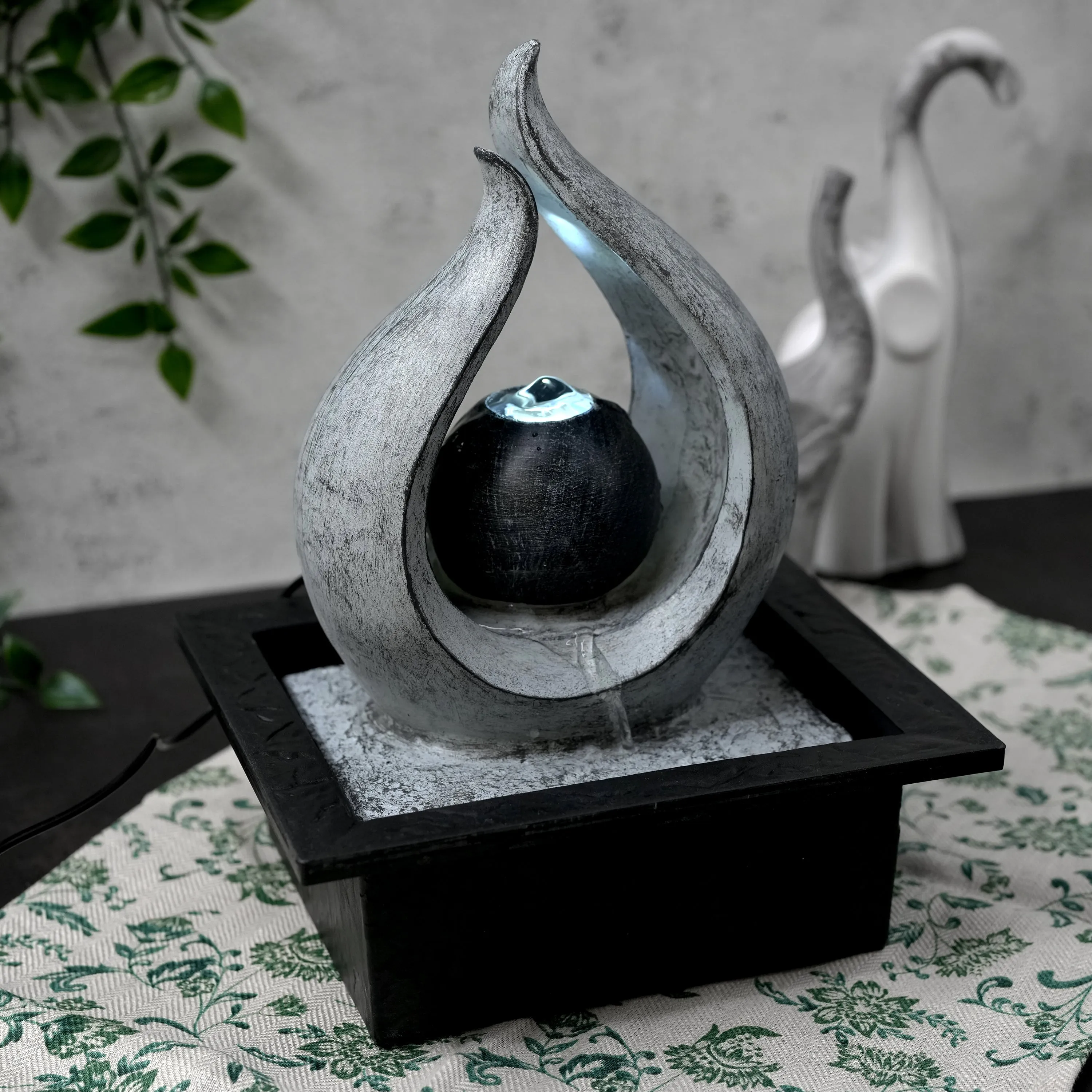 Flame Water Feature Indoor With LED