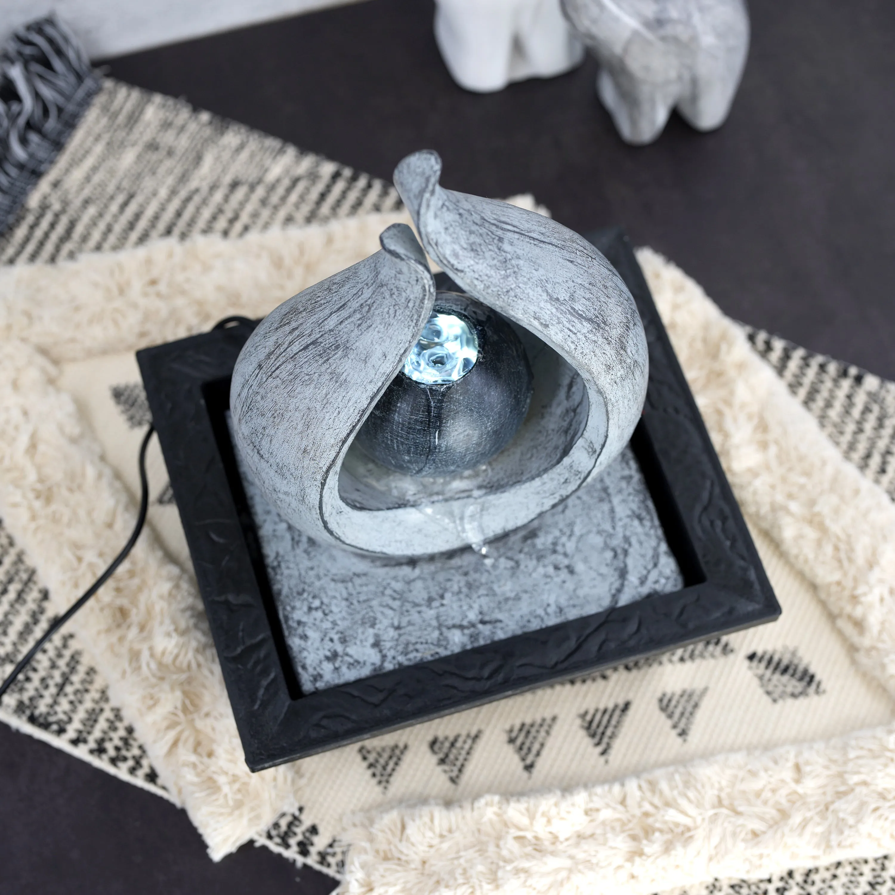 Flame Water Feature Indoor With LED