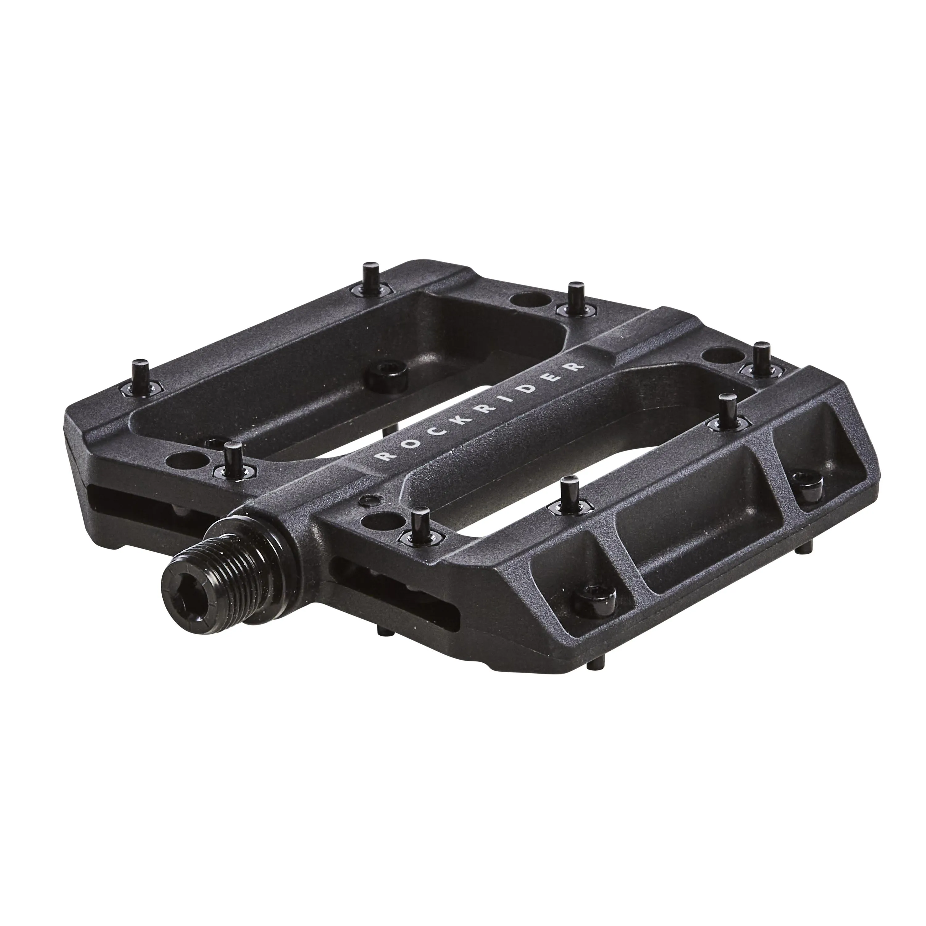 Flat pedals MTB 700 plastic ROCKRIDER, black