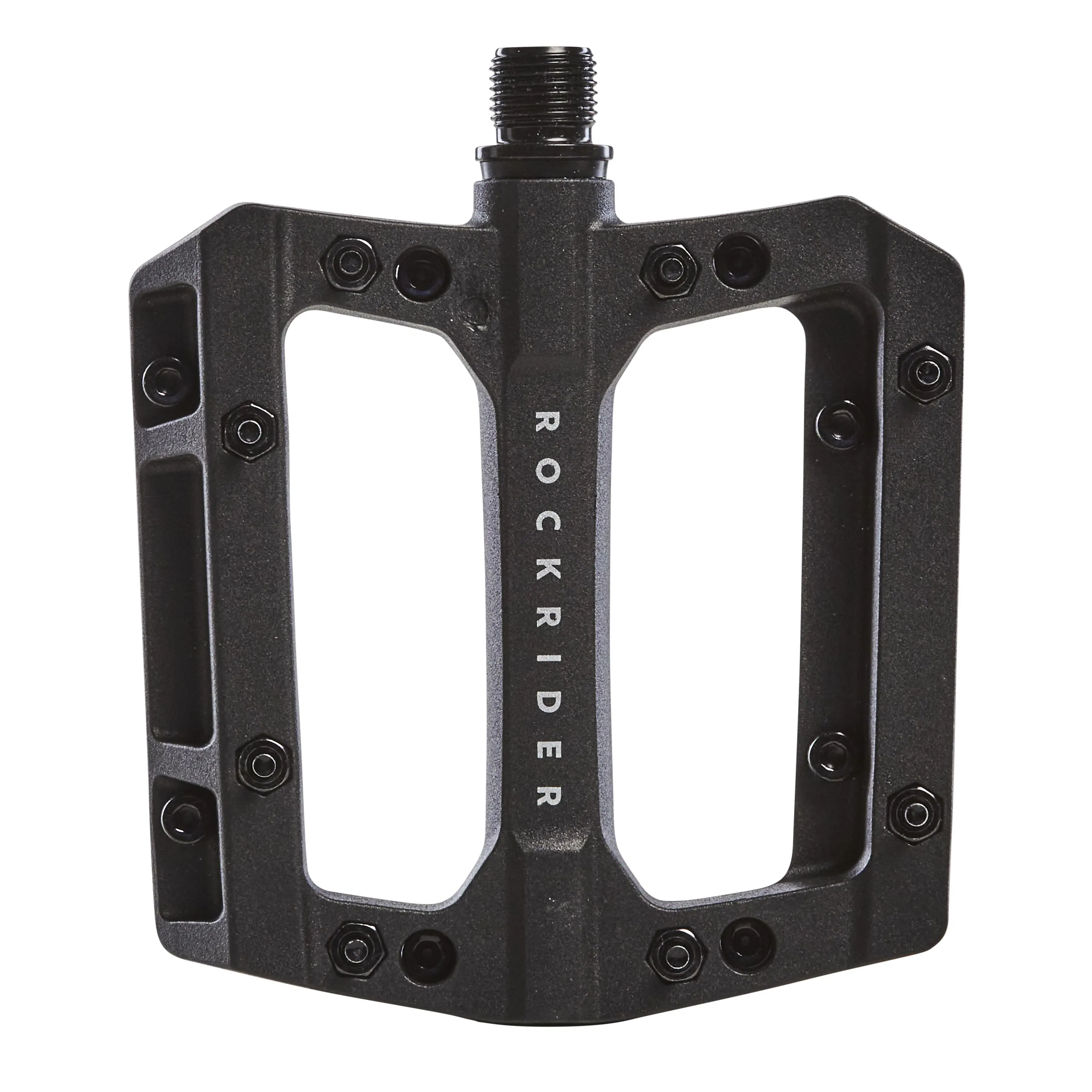 Flat pedals MTB 700 plastic ROCKRIDER, black