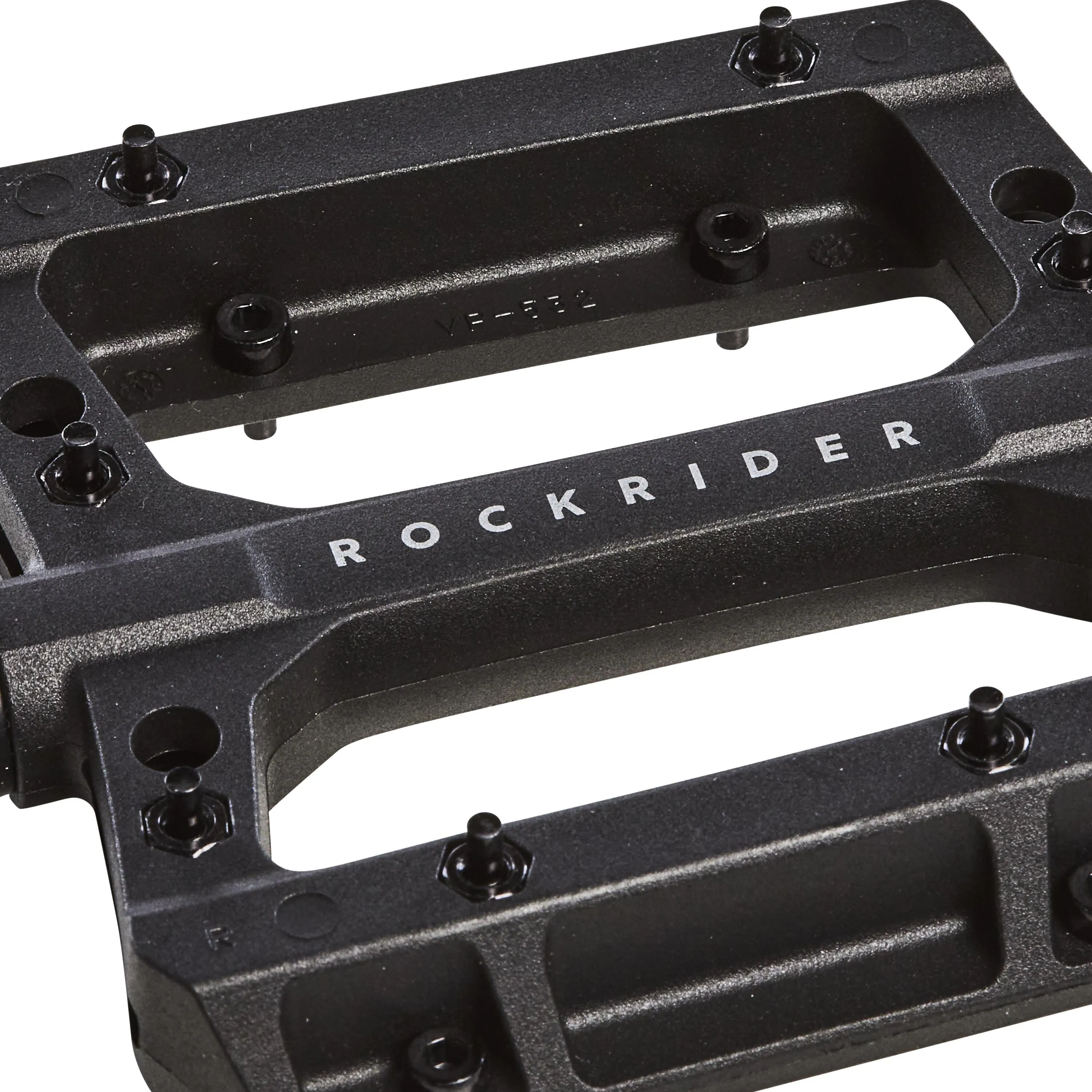 Flat pedals MTB 700 plastic ROCKRIDER, black
