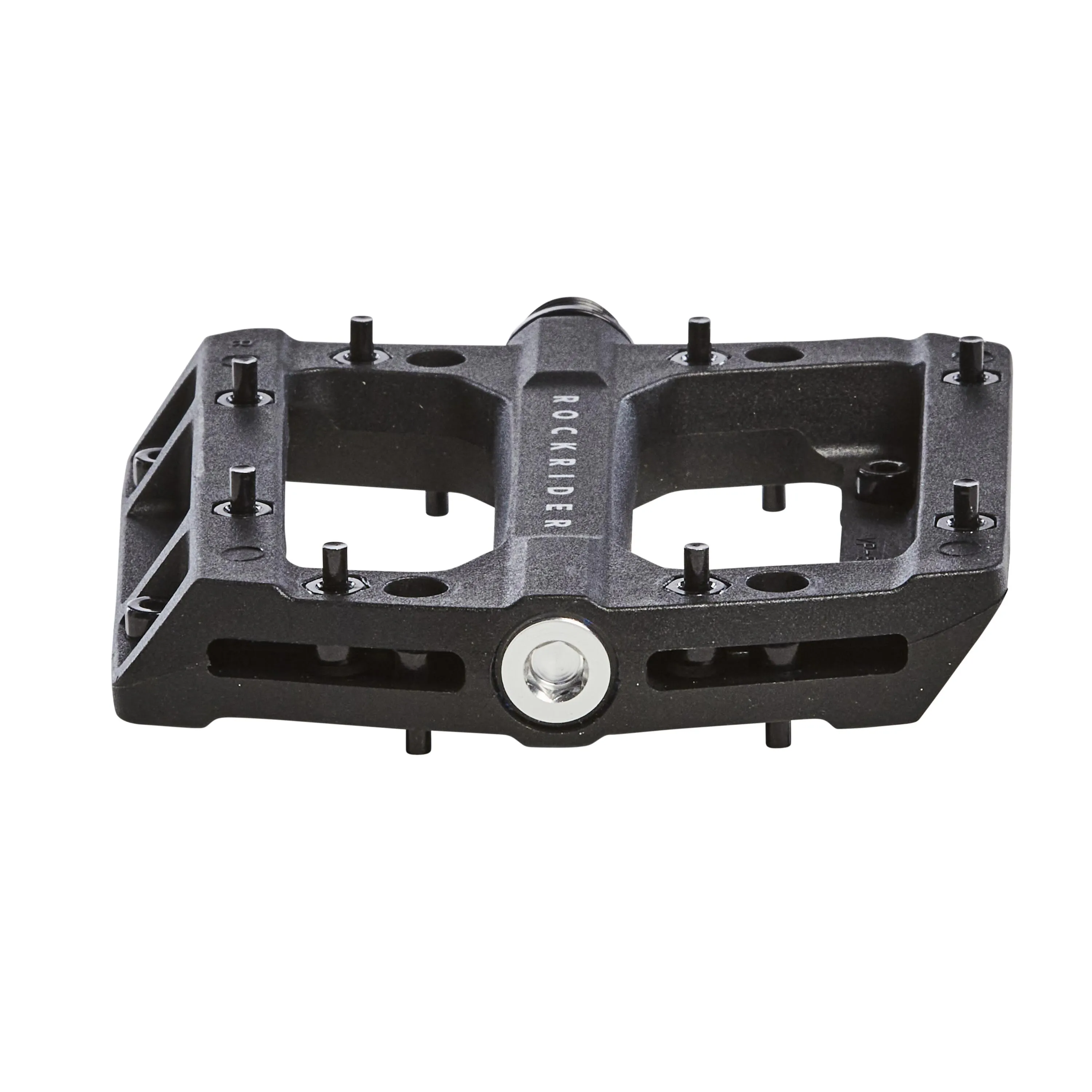 Flat pedals MTB 700 plastic ROCKRIDER, black