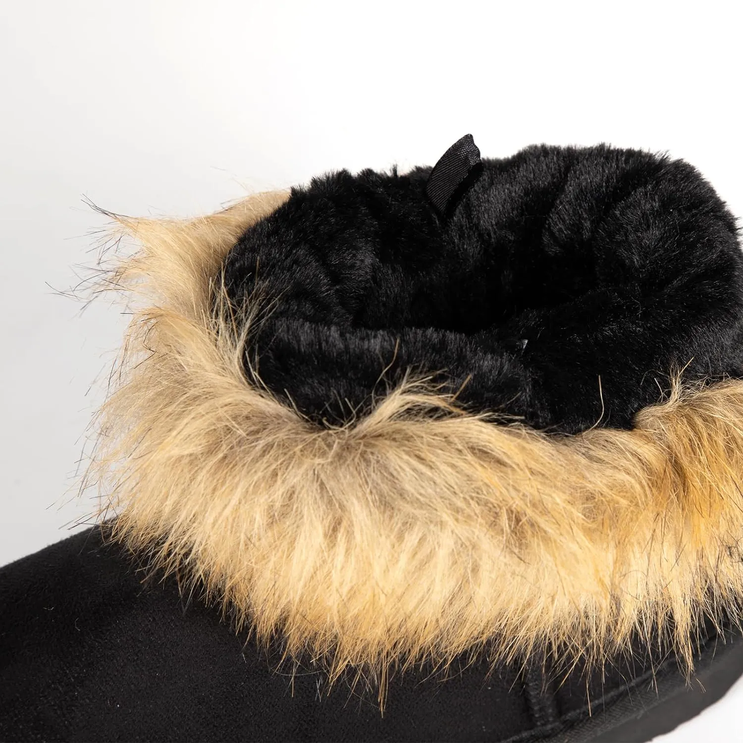 Fluffy Faux Fur Olive Green Suede Ankle Style Winter Boots