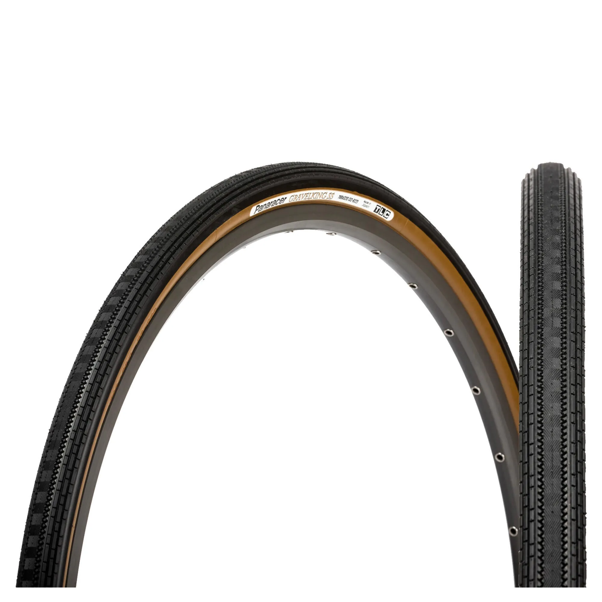 Gravelking Semi Slick Folding Tire - 28" - Black/Brown PANARACER, Black