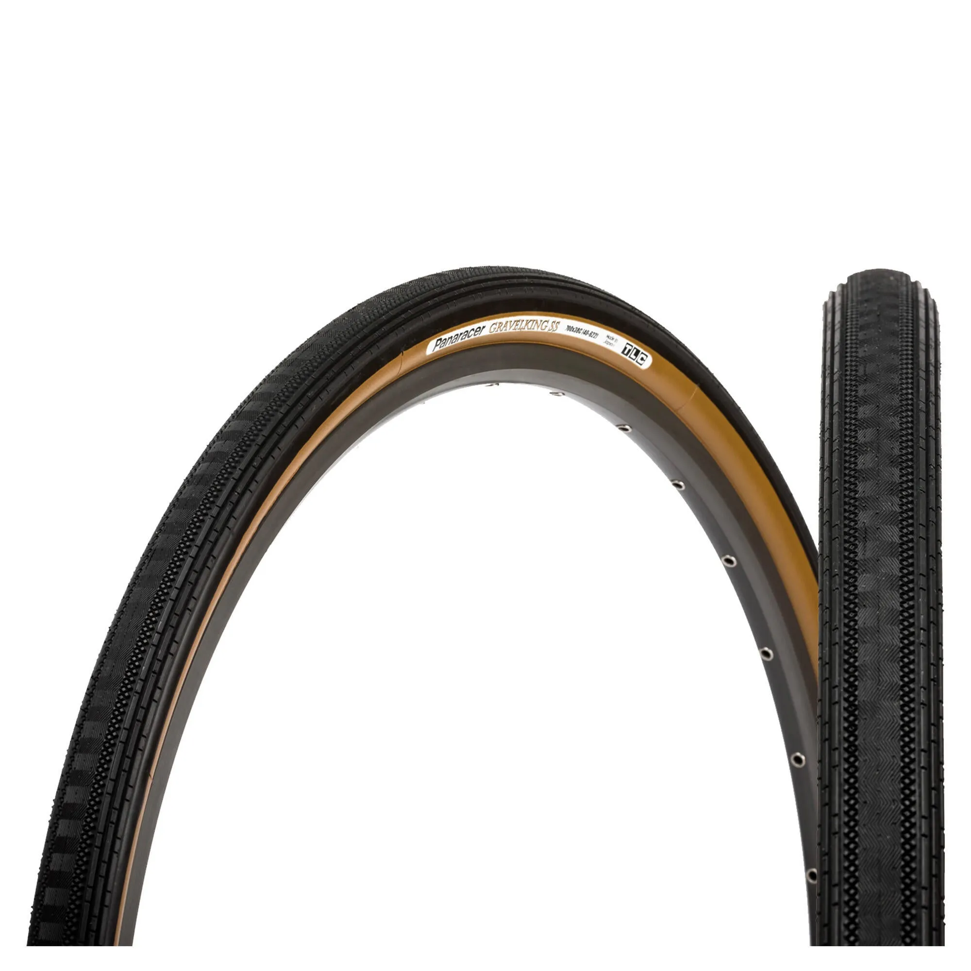 Gravelking Semi Slick Folding Tire - 28" - Black/Brown PANARACER, Black