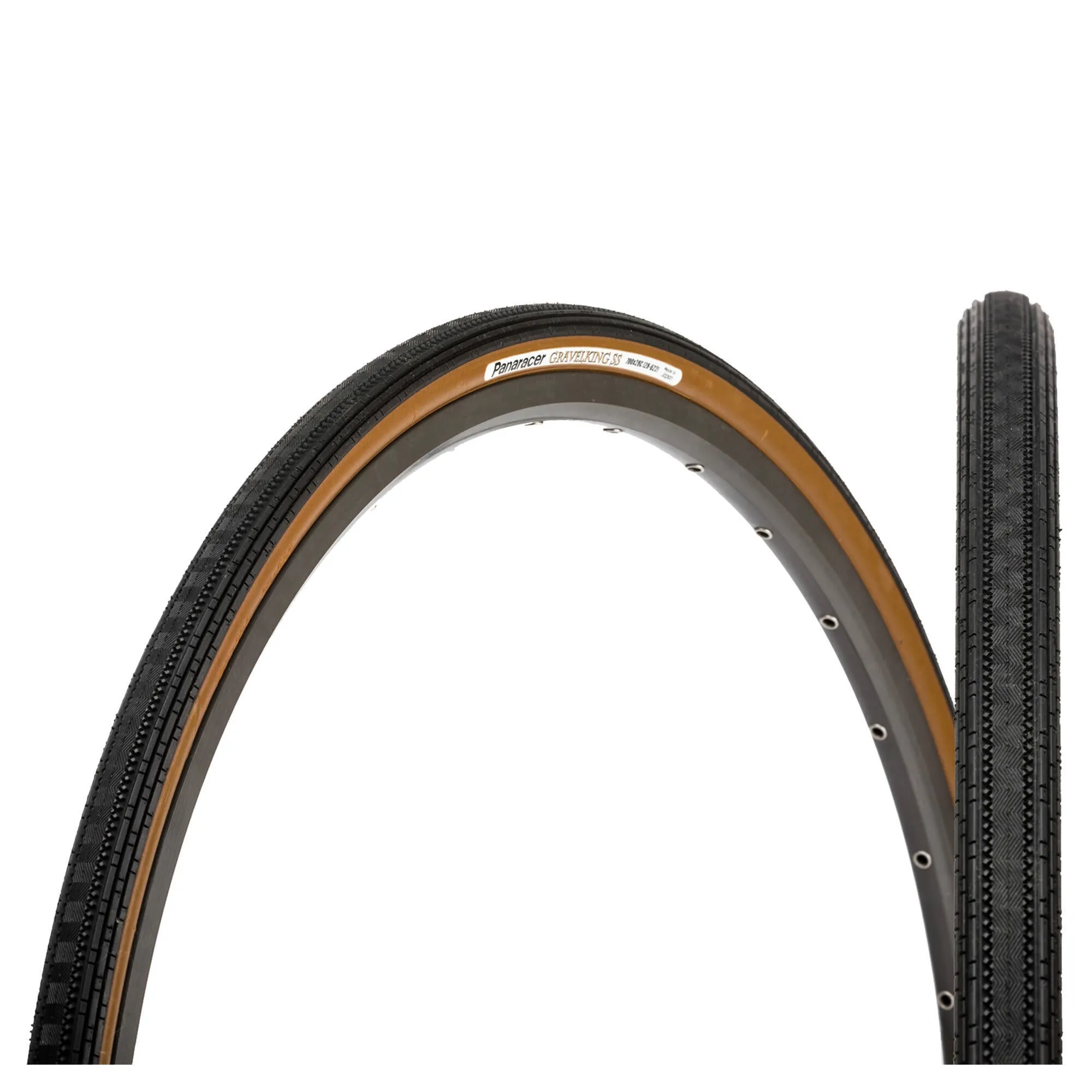 Gravelking Semi Slick Folding Tire - 28" - Black/Brown PANARACER, Black