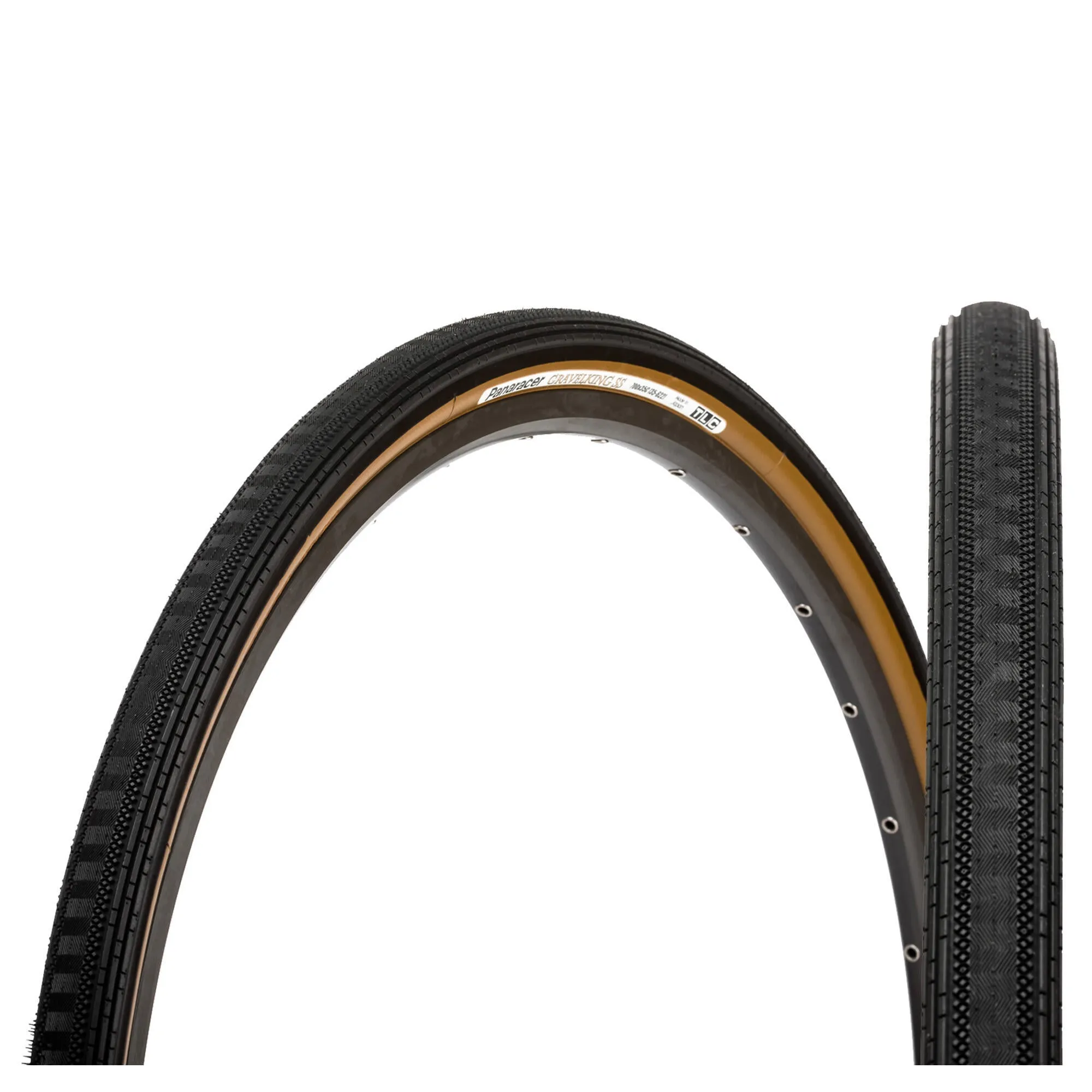 Gravelking Semi Slick Folding Tire - 28" - Black/Brown PANARACER, Black