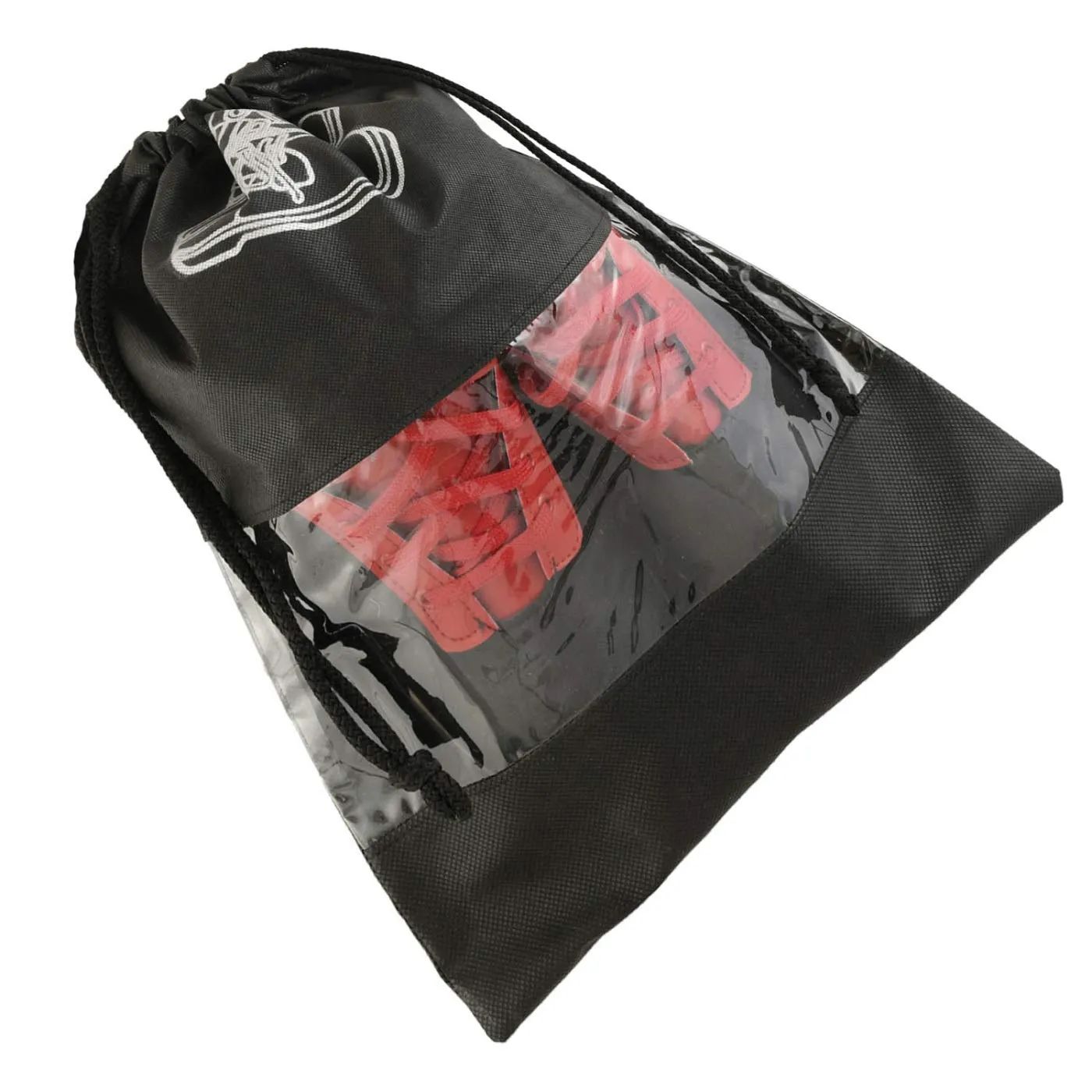 Kuber Industries 6 Piece Non Woven Travel Shoe Organizer Space Saving Fabric Storage Bags Organizer (Black)-KUBMART927
