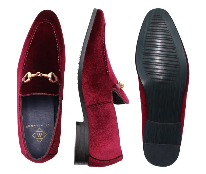 La Milano Cap Toe Slip On Shoes , A11888-BURGUNDY