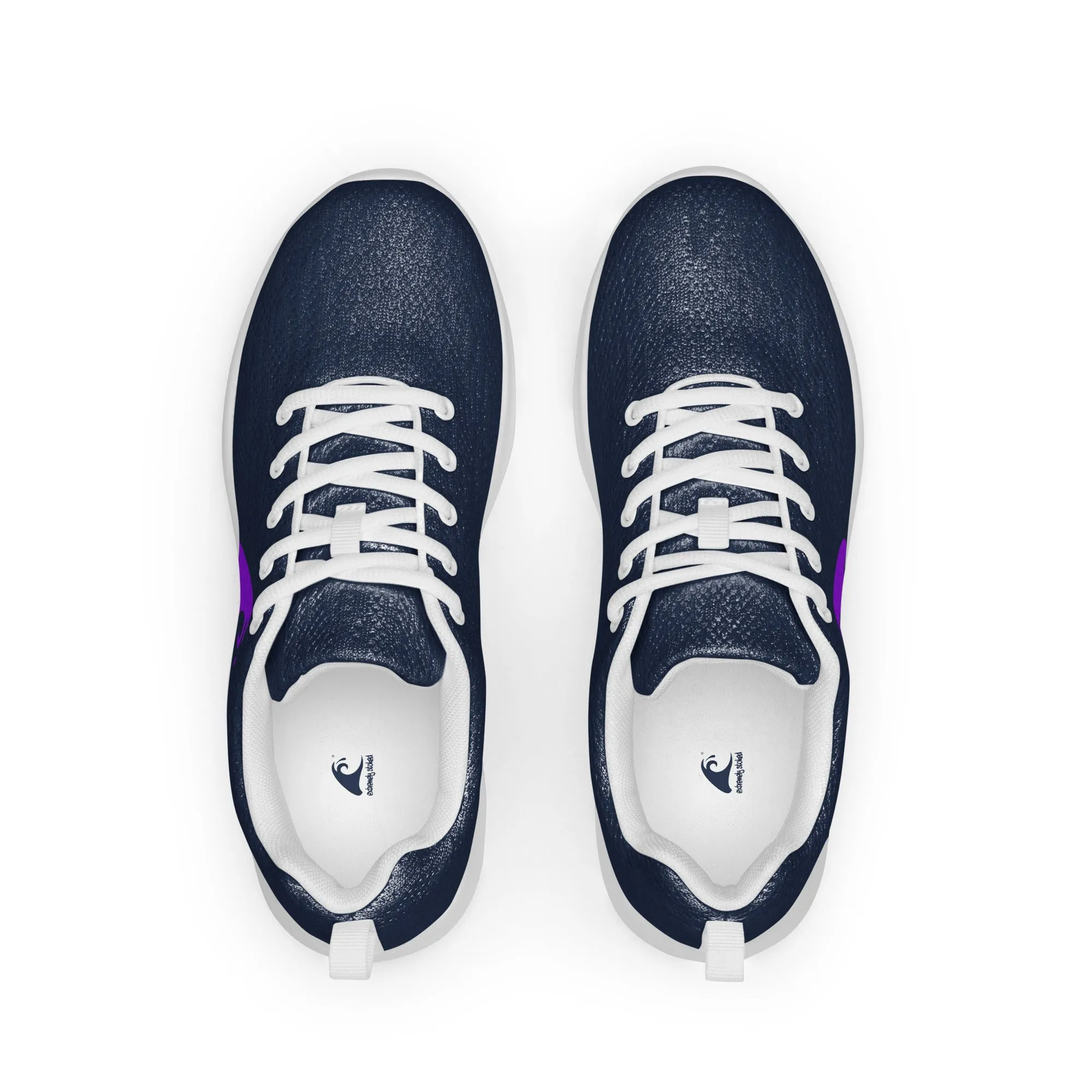 Men’s Navy Blue Athleisure Shoes with Extremely Stoked Purple Epic Wave Logo