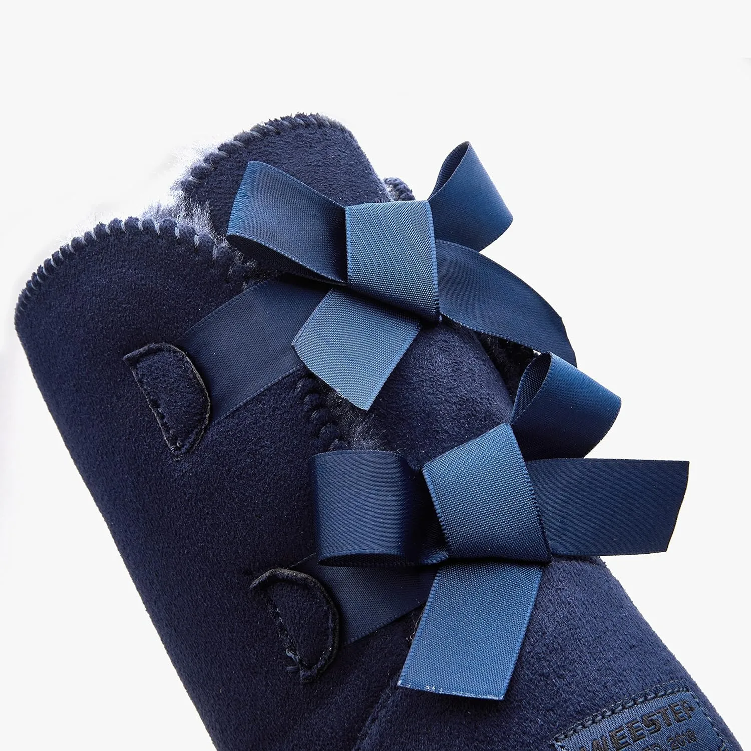 Stylish Back Bow Fur Lined Comfy Grey Suede Winter Boots