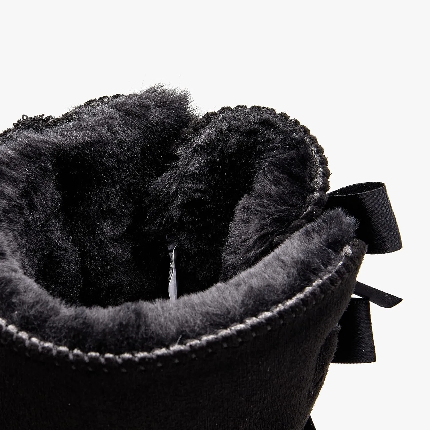 Stylish Back Bow Fur Lined Comfy Grey Suede Winter Boots